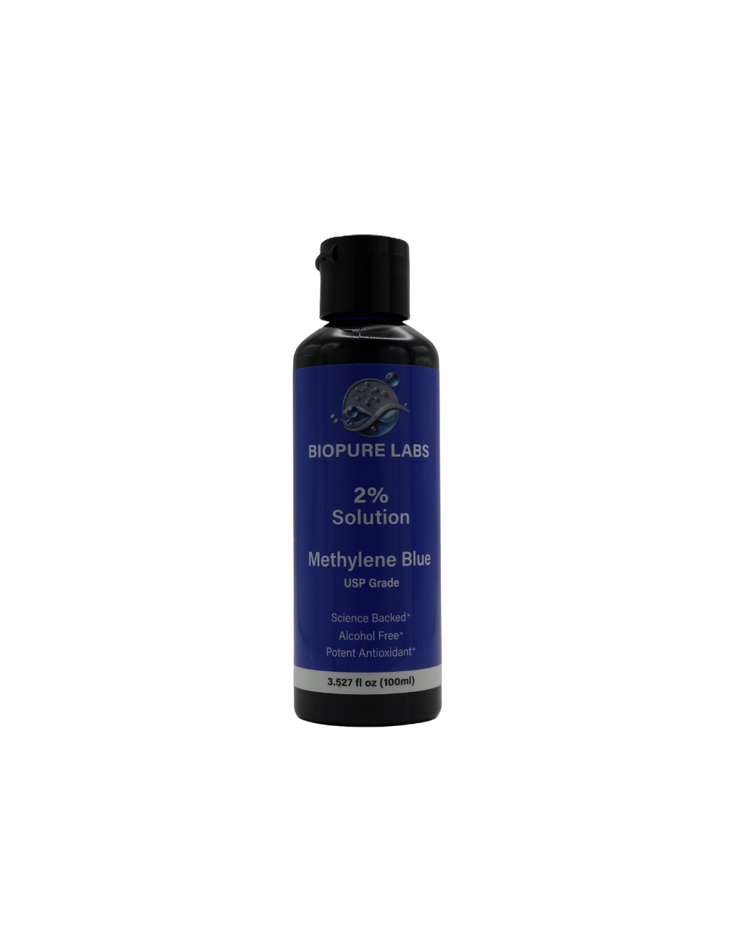 Biopure Labs - 2% Methylene Blue - High Concentrate - 100ml Aqueous Solution - Ultra High Purity - USP Pharmaceutical Grade - Made in Canada