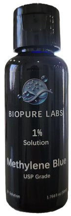 Biopure Labs, Methylene Blue 1% Solution 30ML – Ultra Pure, USP Grade Solution, Free of Formaldehyde, MADE IN CANADA – NEW Leak-Proof Bottle & Mess-Free Dosing – (30ml, 50ml, 100ml, 250ml) (30ML)