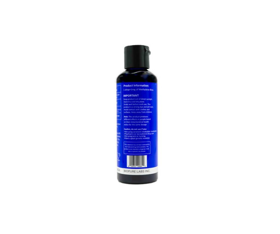 Biopure Labs - 2% Methylene Blue - High Concentrate - 100ml Aqueous Solution - Ultra High Purity - USP Pharmaceutical Grade - Made in Canada