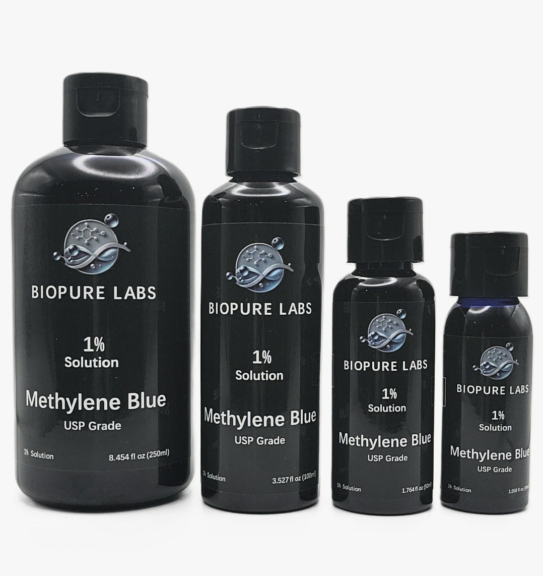 Biopure Labs, Methylene Blue 1% Solution 30ML – Ultra Pure, USP Grade Solution, Free of Formaldehyde, MADE IN CANADA – NEW Leak-Proof Bottle & Mess-Free Dosing – (30ml, 50ml, 100ml, 250ml) (30ML)